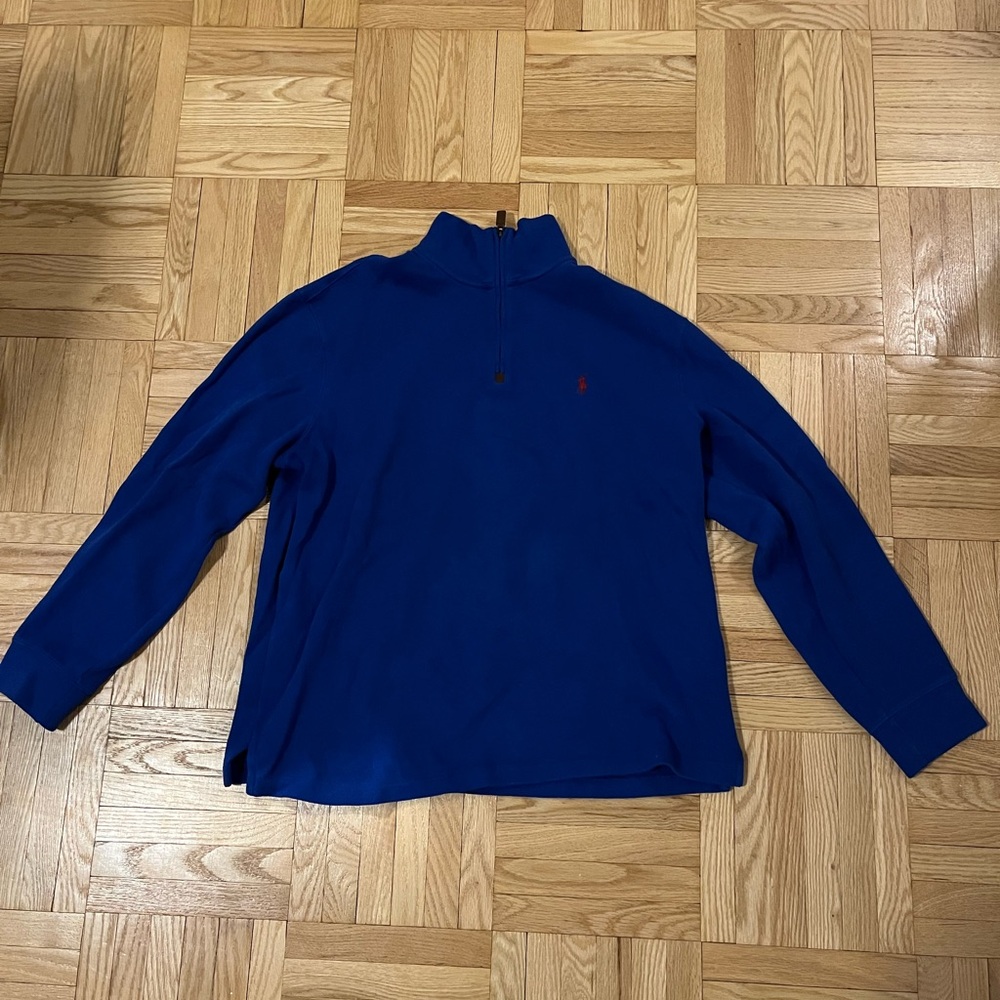 NWOT! Ralph Lauren Men's Blue Quarter-Zip Sweatshirt - Picture 2 of 6